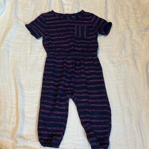 Joe Fresh Navy and Pink Striped Kids One-Piece